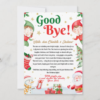 Elf Goodbye Letter Goodbye from Elf Christmas 招待状