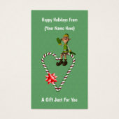 Elf Heart Christmas Holiday Gift Card Tag (正面)