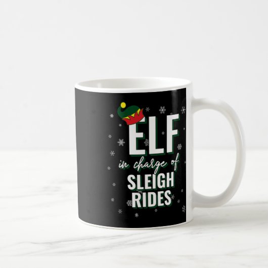 Elf In Charge Of Sleigh Rides Holiday Christmas Ma コーヒーマグカップ (右)