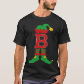 Elf Initial B Matching Family Group Christmas Holi Tシャツ (正面)
