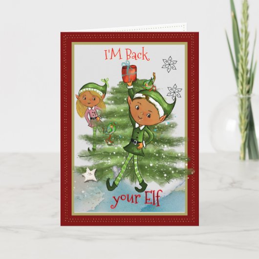 Elf is Back! Personalized Hello form your Elf シーズンカード (正面)