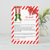 Elf Letter “I’m Back” | Funny North Pole Arrival シーズンカード (スタンド正面)