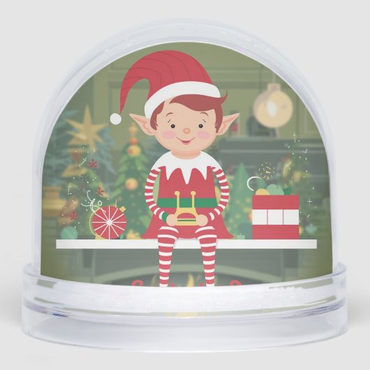 Elf on Shelf Christmas Snow Globe (正面)