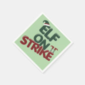 Elf On Strike Funny Holiday Party Napkin スタンダードカクテルナプキン (角)