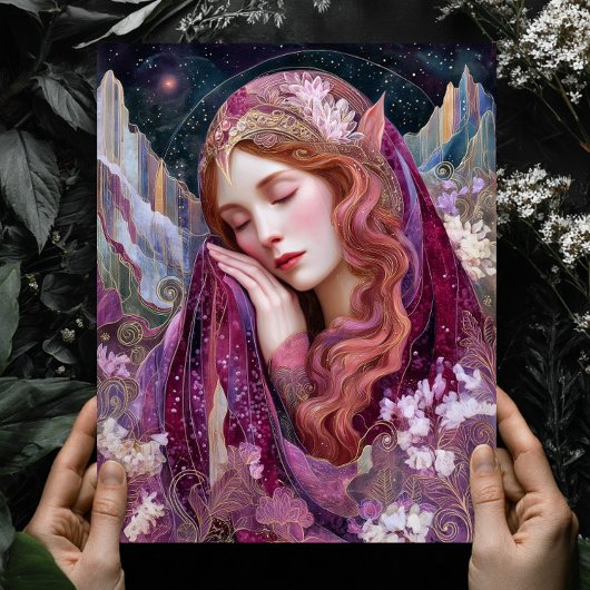 Elf Queen Goddess Celestial Fantasy Wall Art Print ポスター