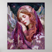 Elf Queen Goddess Celestial Fantasy Wall Art Print ポスター (正面)
