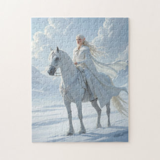 Elf Queen on Majestic White Horse ジグソーパズル