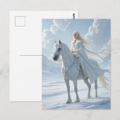 Elf Queen Riding White Horse ポストカード (正面/裏面)