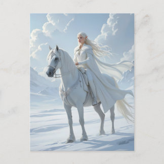 Elf Queen Riding White Horse ポストカード