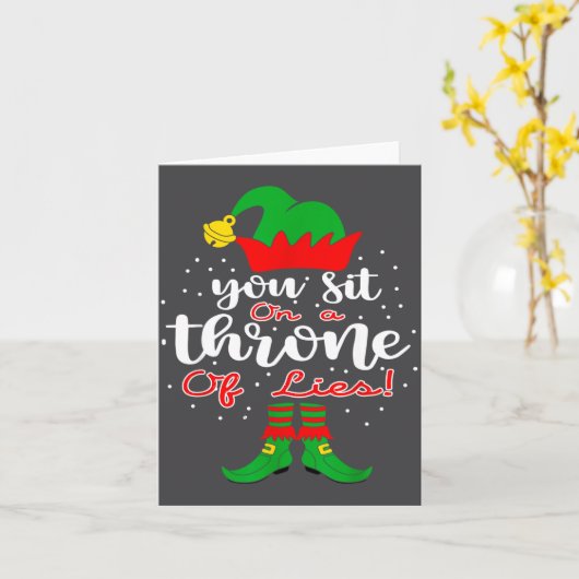 Elf Quotes You Sit On A Throne Of Lies ! Christmas カード (黄色い花)