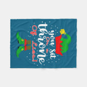 Elf Quotes You Sit On A Throne Of Lies ! Christmas フリースブランケット (正面(横))