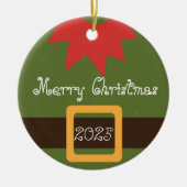 Elf Red Green Have Yourself Merry Little Christmas セラミックオーナメント (正面)