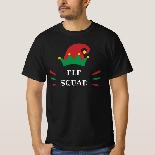 Elf Squad | オリジナルクリスマスエルフの名言 Tシャツ (正面)