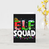 Elf Squad Christmas Family Matching Xmas Pajamas  カード (黄色い花)
