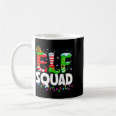 Elf Squad Christmas Family Matching Xmas Pajamas  コーヒーマグカップ (左)