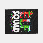 Elf Squad Christmas Family Matching Xmas Pajamas  フリースブランケット (正面(横))