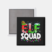 Elf Squad Christmas Family Matching Xmas Pajamas  マグネット (正面/裏面)