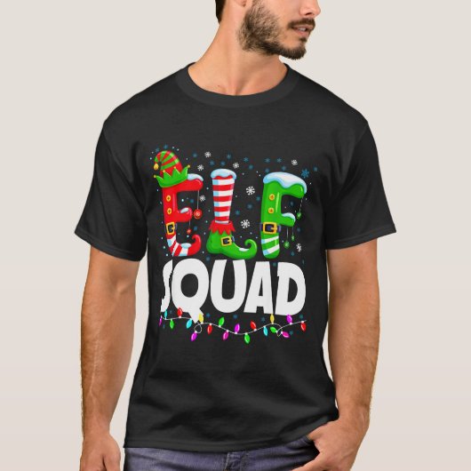 Elf Squad Christmas Family Matching Xmas Pajamas  Tシャツ (正面)