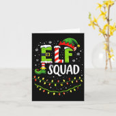Elf Squad Christmas Lights Matching Holiday Crew  カード (黄色い花)