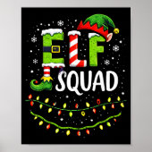 Elf Squad Christmas Lights Matching Holiday Crew ポスター (正面)