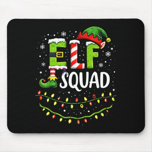 Elf Squad Christmas Lights Matching Holiday Crew  マウスパッド (正面)