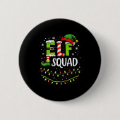 Elf Squad Christmas Lights Matching Holiday Crew  缶バッジ (正面)
