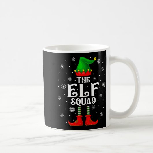Elf Squad Family Matching Xmas Funny Christmas Vib コーヒーマグカップ (右)