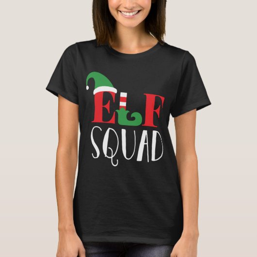 Elf Squad Funny Christmas Matching Top Tシャツ (正面)