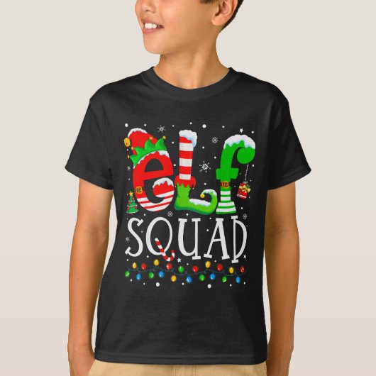 Elf Squad Funny Elf Family Christmas Matching Paja Tシャツ (正面)
