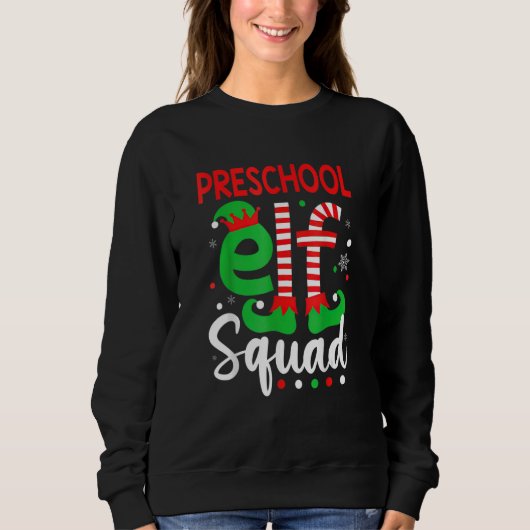 Elf Squad Preschool Teacher Christmas  Men Women X スウェットシャツ (正面)