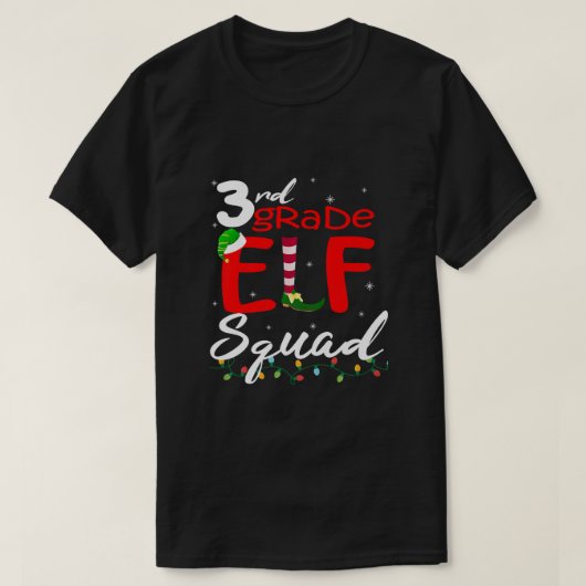 Elf Squad Third Grade Christmas Teacher Top Premiu Tシャツ (デザイン正面)