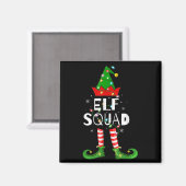 Elf Squad Xmas Matching Family Pajamas Funny Elf C マグネット (正面/裏面)