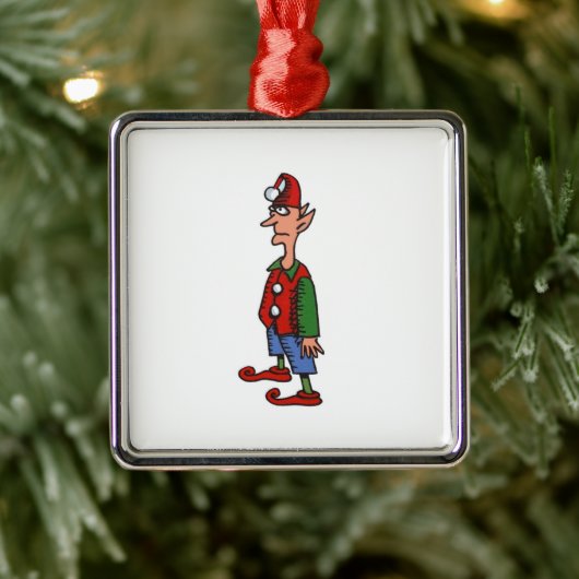 Elf Standing At Attention square premium ornament メタルオーナメント (ツリー)