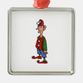 Elf Standing At Attention square premium ornament メタルオーナメント (正面)