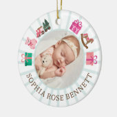 Elf Toy Factory Baby's First Pink Christmas Photo セラミックオーナメント (左)