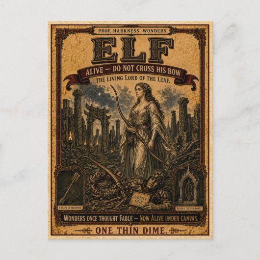 Elf, Vintage Circus Monster ポストカード (正面)