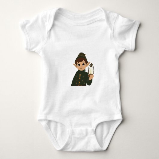 Elf Watcher Baby Bodysuit Starry Night Back ベビーボディスーツ (正面)