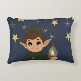 Elf Watcher Starry Night Rectangular Throw Pillow アクセントクッション