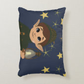 Elf Watcher Starry Night Rectangular Throw Pillow アクセントクッション (正面(垂直))
