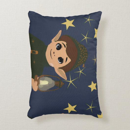 Elf Watcher Starry Night Rectangular Throw Pillow アクセントクッション (正面(垂直))