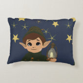 Elf Watcher Starry Night Rectangular Throw Pillow アクセントクッション (裏面)