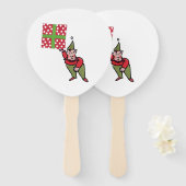 Elf With Polka Dot Gift paddle hand fans ハンドファン (正面&裏面)