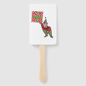 Elf With Polka Dot Gift rectangle hand fans ハンドファン (裏面)