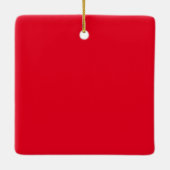 Elf With Polka Dot Gift square ceramic ornament セラミックオーナメント (裏面)