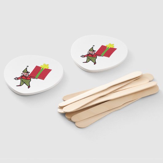 Elf With Red Box paddle hand fans ハンドファン (組立なし)