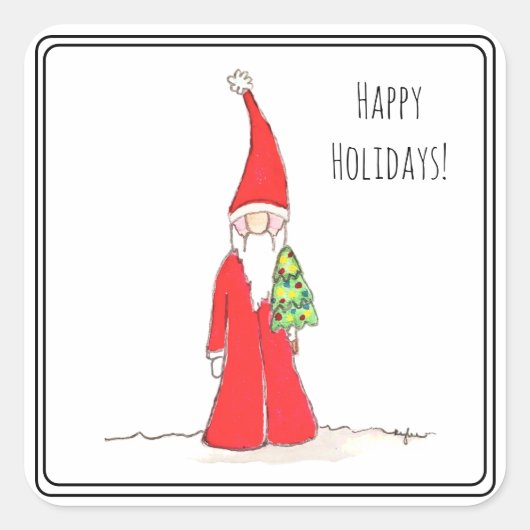 Elf with Tree スクエアシール (正面)