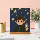 Elfe de Noël Nuit Étoilée Déco Chambre Enfant アクリルサイン (ウェディング)
