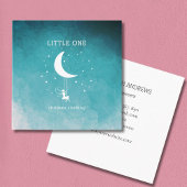 Elfe mit Zauberstab Schaukel Sterne Mond スクエア名刺