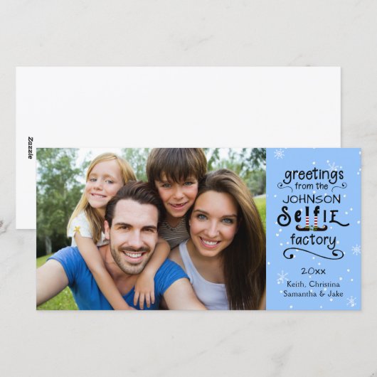 ELFie Greetings、Snow on Changeable Blue シーズンカード (正面/裏面)