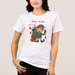 Elfie Selfie Women’s Holiday T-Shirt – Cute Christ トライブレンドＴシャツ